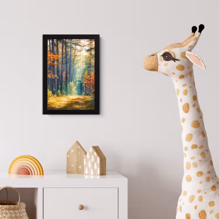 Bos - Zon - Natuur - Herfst fotolijst zwart zonder passe partout klein -usfeer4_kinderkamer