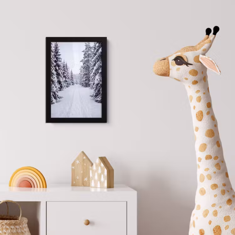 Bos - Winter - Sneeuw - Pad - Natuur fotolijst zwart zonder passe partout klein -usfeer4_kinderkamer