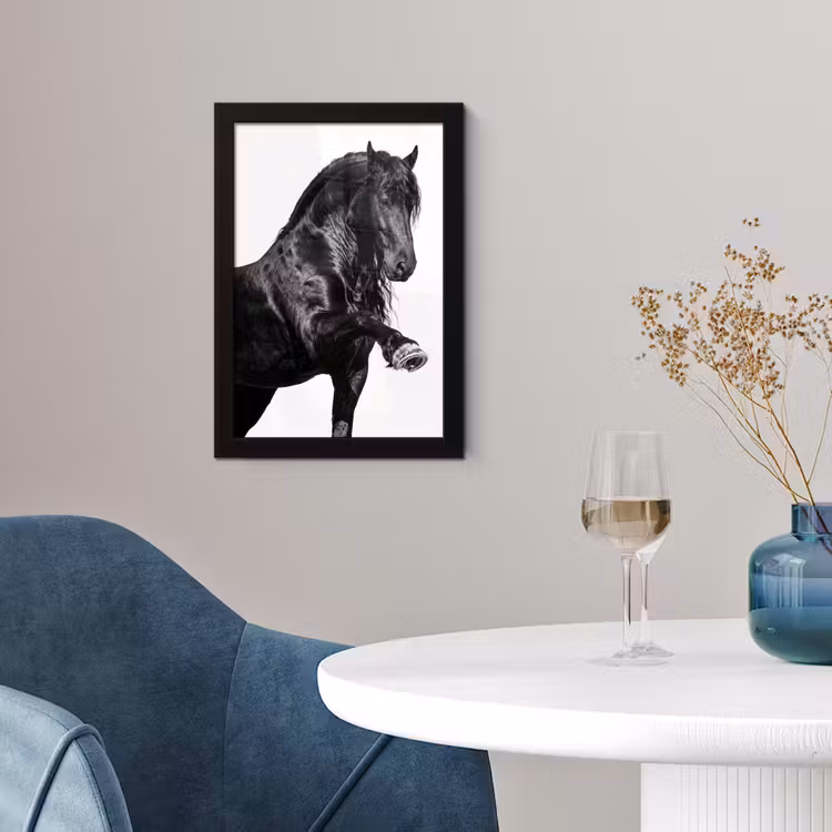 Fries - Hengst - Modern fotolijst zwart zonder passe partout klein -sfeer4
