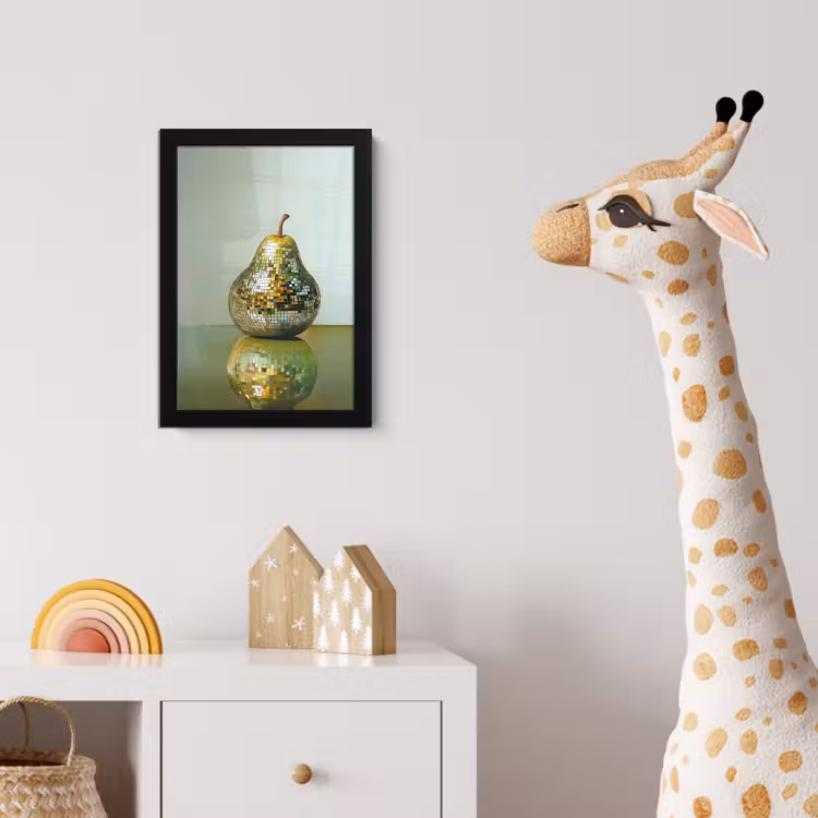 Fruit - Disco - Art - Glitter fotolijst zwart zonder passe partout klein -usfeer4_kinderkamer