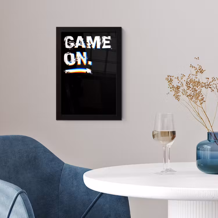 Gaming - Game - Spreuken - Quotes - Game on fotolijst zwart zonder passe partout klein -sfeer4
