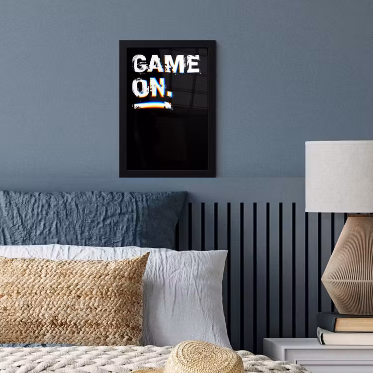 Gaming - Game - Spreuken - Quotes - Game on fotolijst zwart zonder passe partout klein -sfeer3