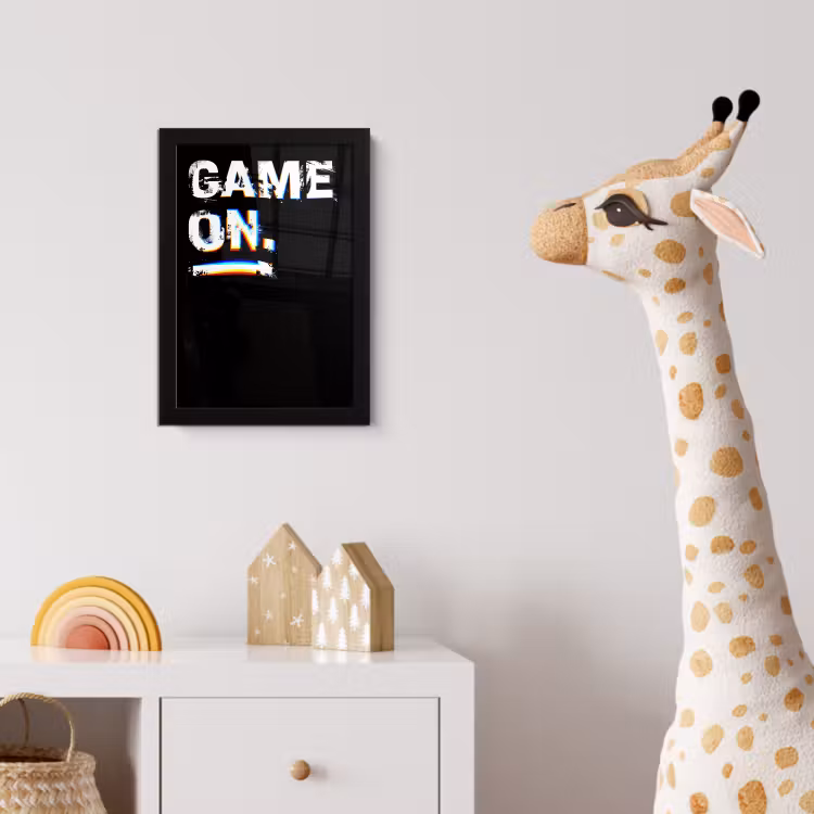 Gaming - Game - Spreuken - Quotes - Game on fotolijst zwart zonder passe partout klein -usfeer4_kinderkamer
