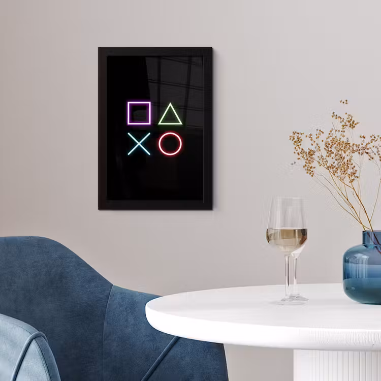 Gaming - Neon - Console - Zwart - Controller - Gamen fotolijst zwart zonder passe partout klein -sfeer4