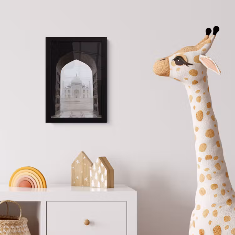 Donkere poort - Symmetrische koepel - Minaretten fotolijst zwart zonder passe partout klein -usfeer4_kinderkamer