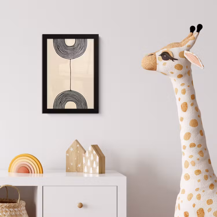 Geometrische bogen - Minimalistisch - Symmetrisch fotolijst zwart zonder passe partout klein -usfeer4_kinderkamer