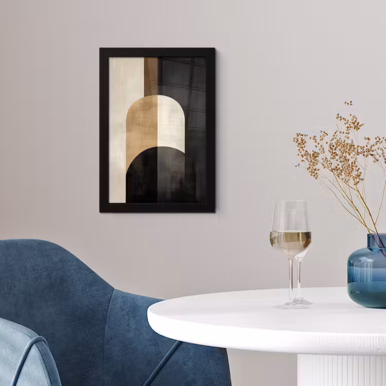 Geometrische - Vormen - Wit fotolijst zwart zonder passe partout klein -sfeer4