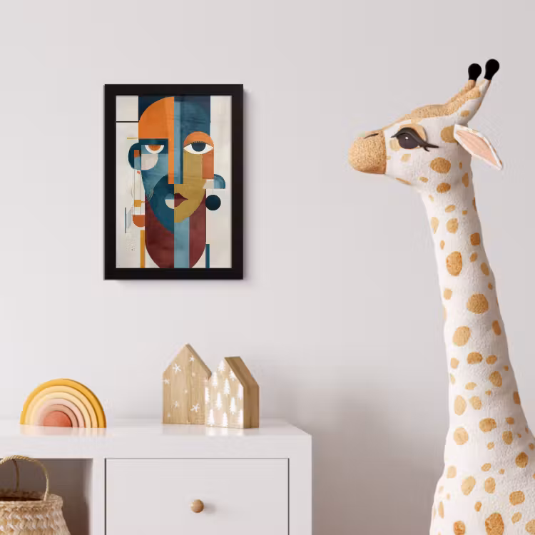 Geometrisch - Strakke vormen - Kleurrijk fotolijst zwart zonder passe partout klein -usfeer4_kinderkamer