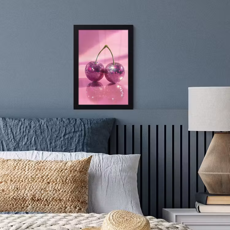 Glitter - Discobol - Roze - Kersen fotolijst zwart zonder passe partout klein -sfeer3