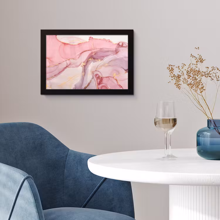 Goud - Marmer - Roze fotolijst zwart zonder passe partout klein -sfeer4