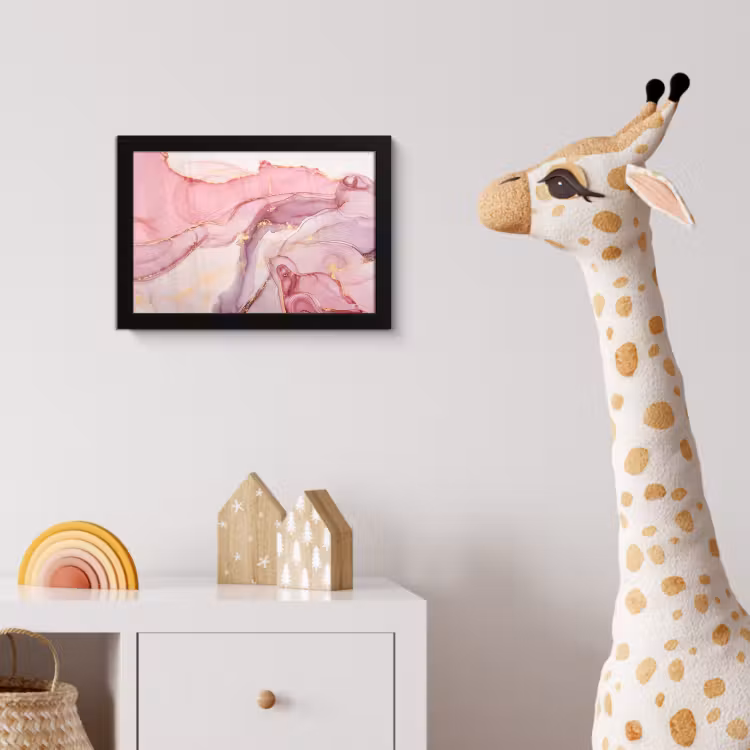 Goud - Marmer - Roze fotolijst zwart zonder passe partout klein -usfeer4_kinderkamer
