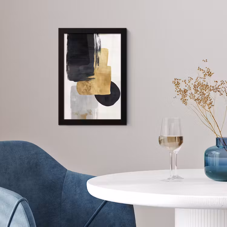 Goud - Rechthoeken - Cirkels - Abstract fotolijst zwart zonder passe partout klein -sfeer4