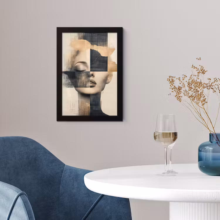 Goud - Vrouw - Rechthoeken fotolijst zwart zonder passe partout klein -sfeer4