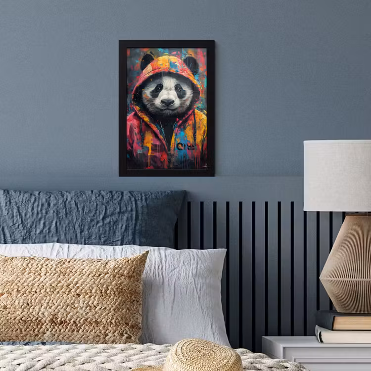 Graffiti - Panda - Jas - Kleurrijk fotolijst zwart zonder passe partout klein -sfeer3