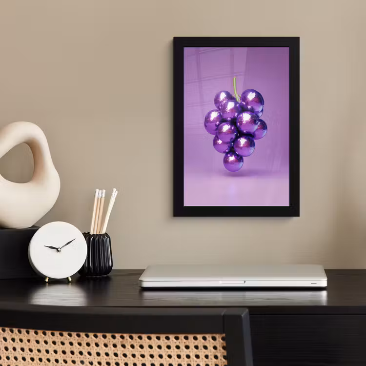 Druif - Disco - Glitter - Paars fotolijst zwart zonder passe partout klein -sfeer1