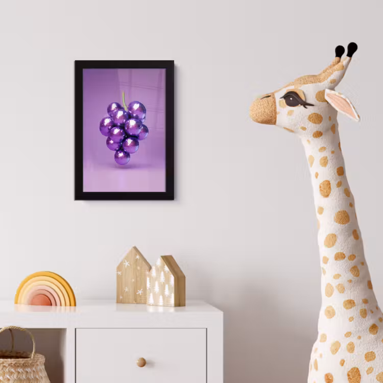 Druif - Disco - Glitter - Paars fotolijst zwart zonder passe partout klein -usfeer4_kinderkamer