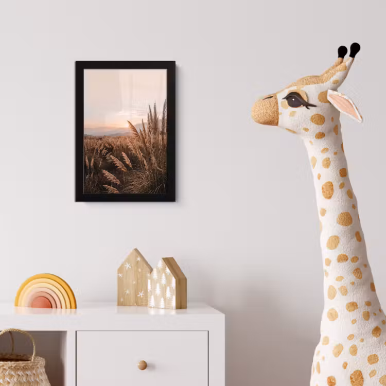 Gras - Veld - Zon - Natuur fotolijst zwart zonder passe partout klein -usfeer4_kinderkamer