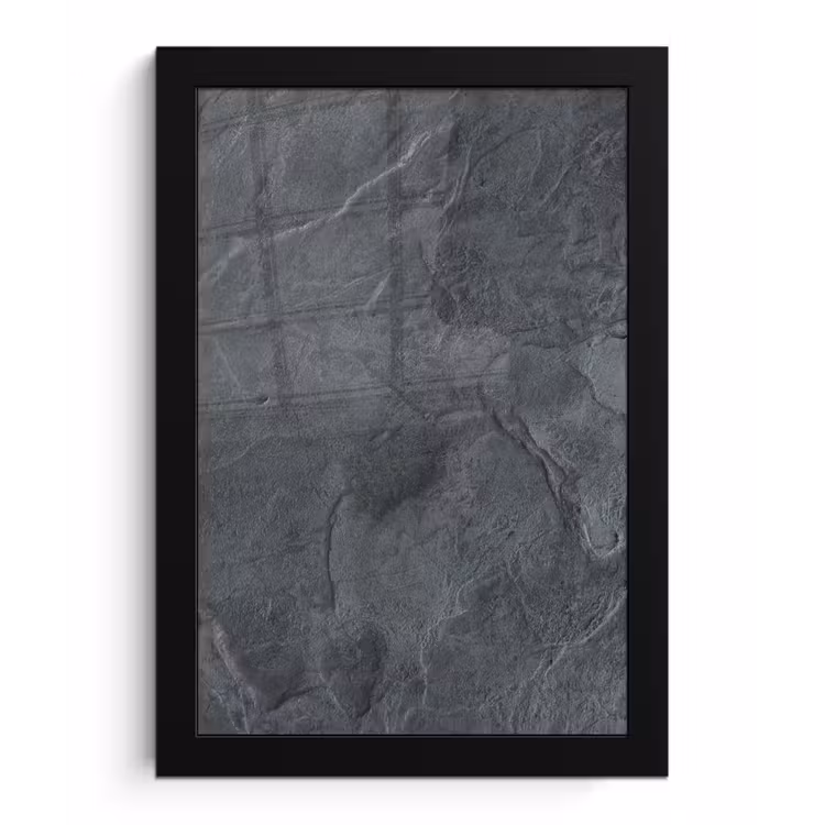 Grijs - Beton - Leisteen - Structuur - Retro fotolijst zwart zonder passe partout klein -3d