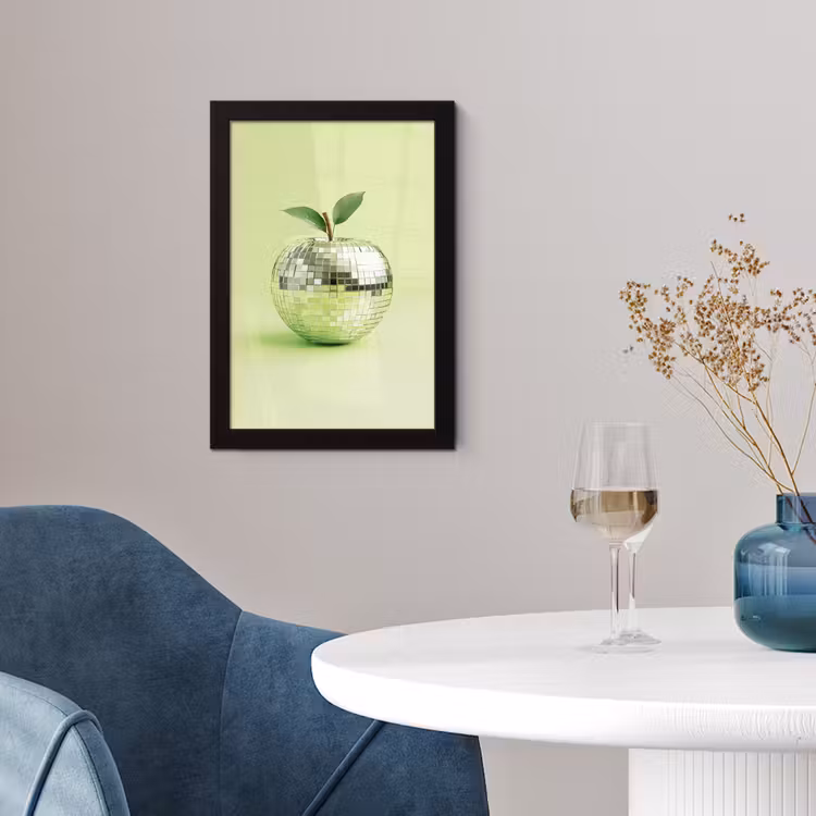 Groen - Disco - Decoratie - Appel fotolijst zwart zonder passe partout klein -sfeer4