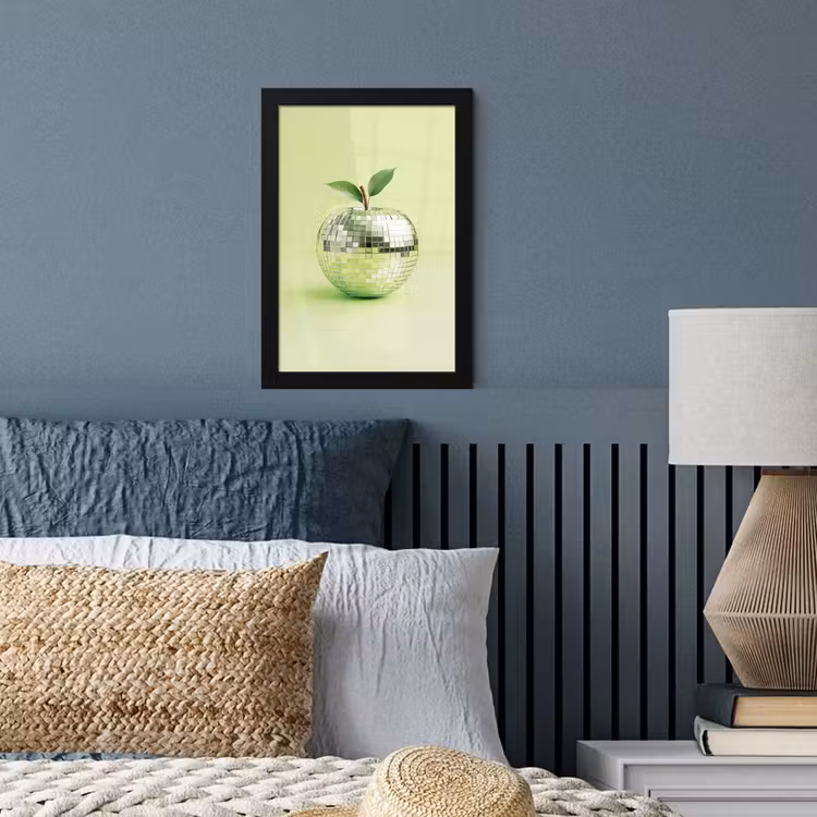 Groen - Disco - Decoratie - Appel fotolijst zwart zonder passe partout klein -sfeer3