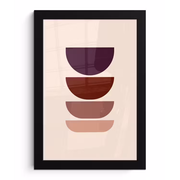 Harmonieus - Symmetrisch - Rood fotolijst zwart zonder passe partout klein -3d