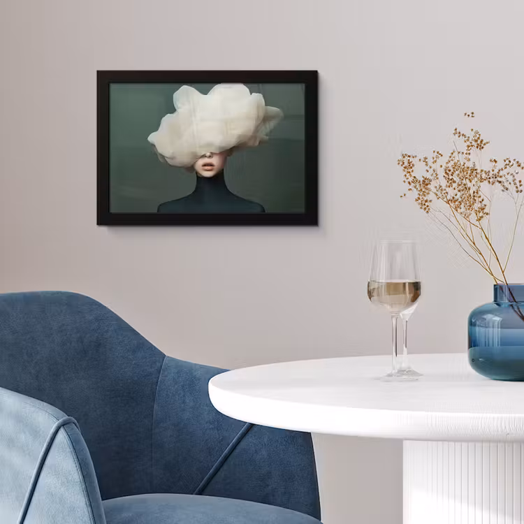 Hoed - Vrouw - Beige fotolijst zwart zonder passe partout klein -sfeer4