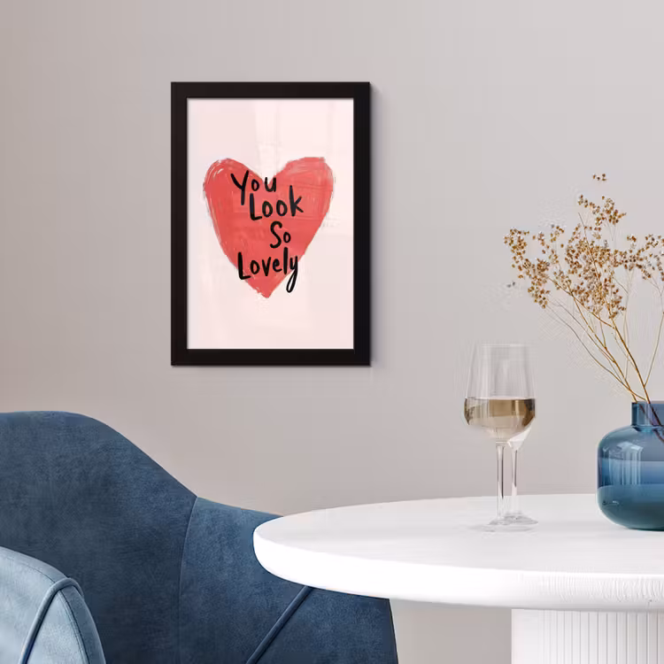 Hart - Rood - Valentijn fotolijst zwart zonder passe partout klein -sfeer4