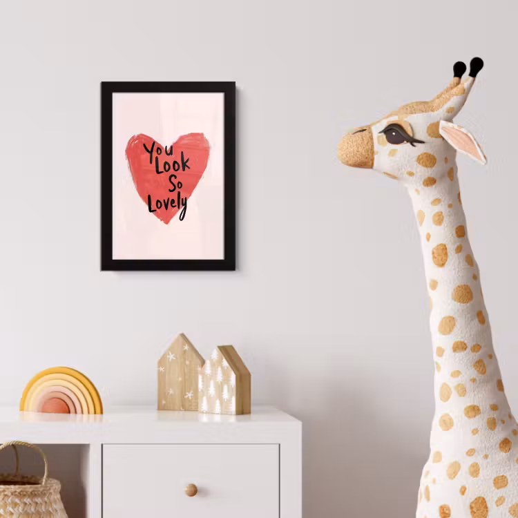 Hart - Rood - Valentijn fotolijst zwart zonder passe partout klein -usfeer4_kinderkamer