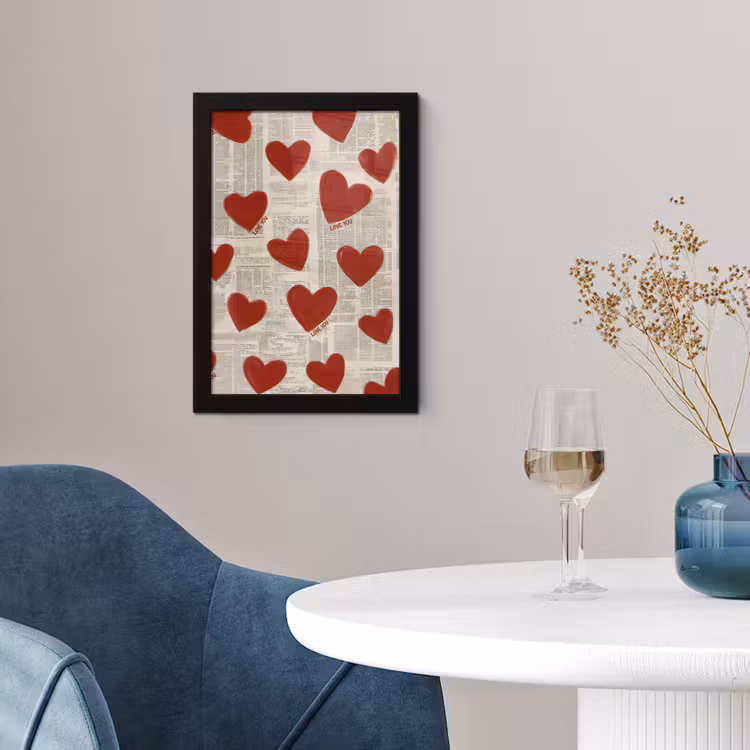 Hartjes - Krant - Loveyou fotolijst zwart zonder passe partout klein -sfeer4