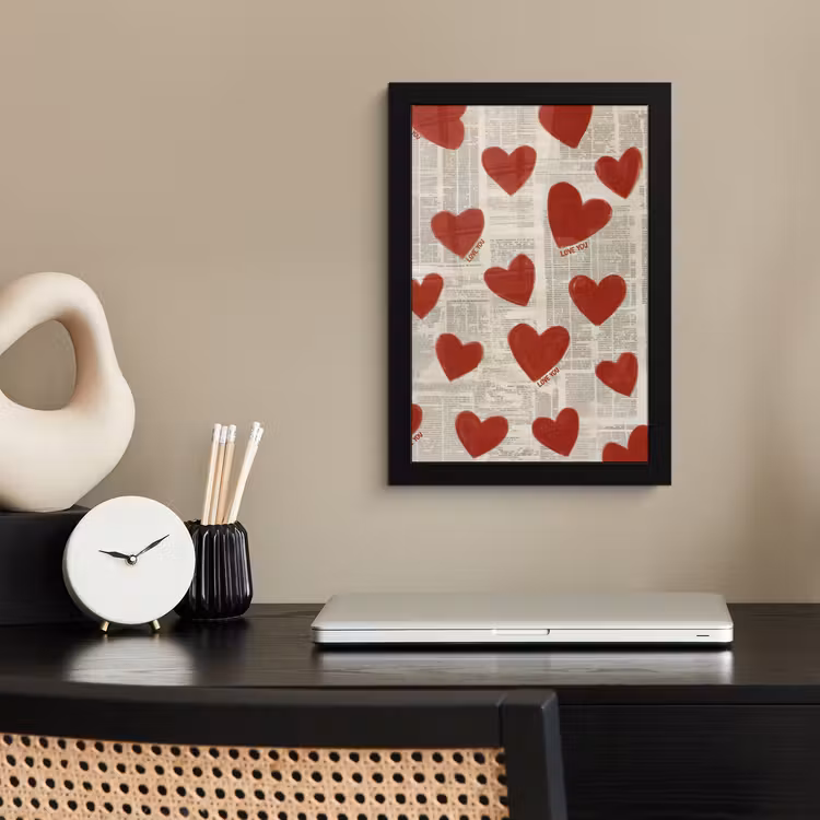 Hartjes - Krant - Loveyou fotolijst zwart zonder passe partout klein -sfeer1