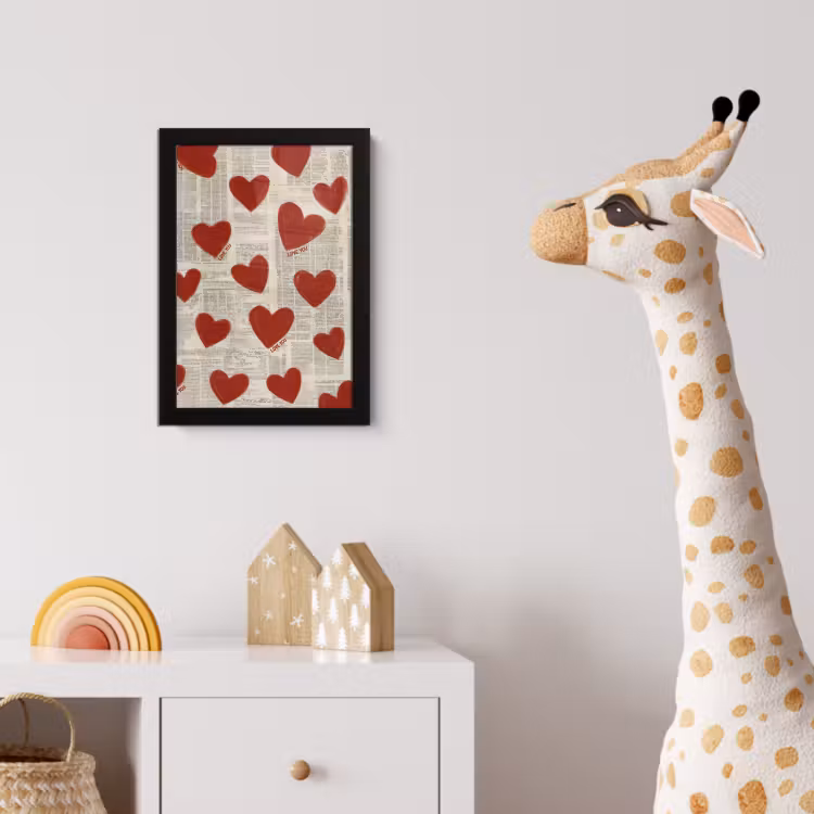 Hartjes - Krant - Loveyou fotolijst zwart zonder passe partout klein -usfeer4_kinderkamer