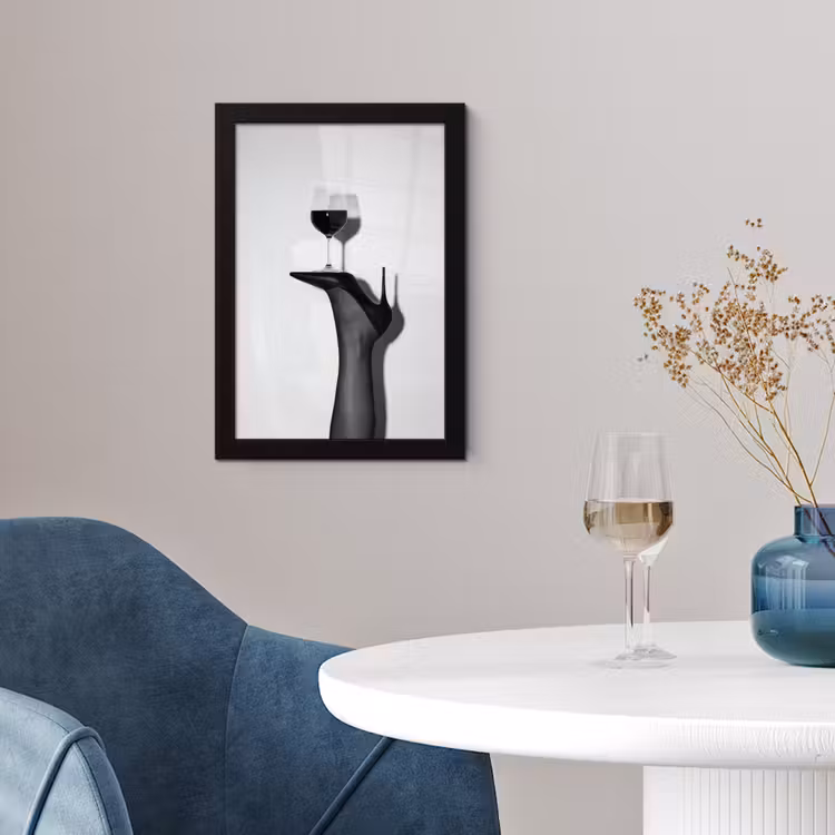 Hak - Wijn - Minimalistisch - Zwart fotolijst zwart zonder passe partout klein -sfeer4
