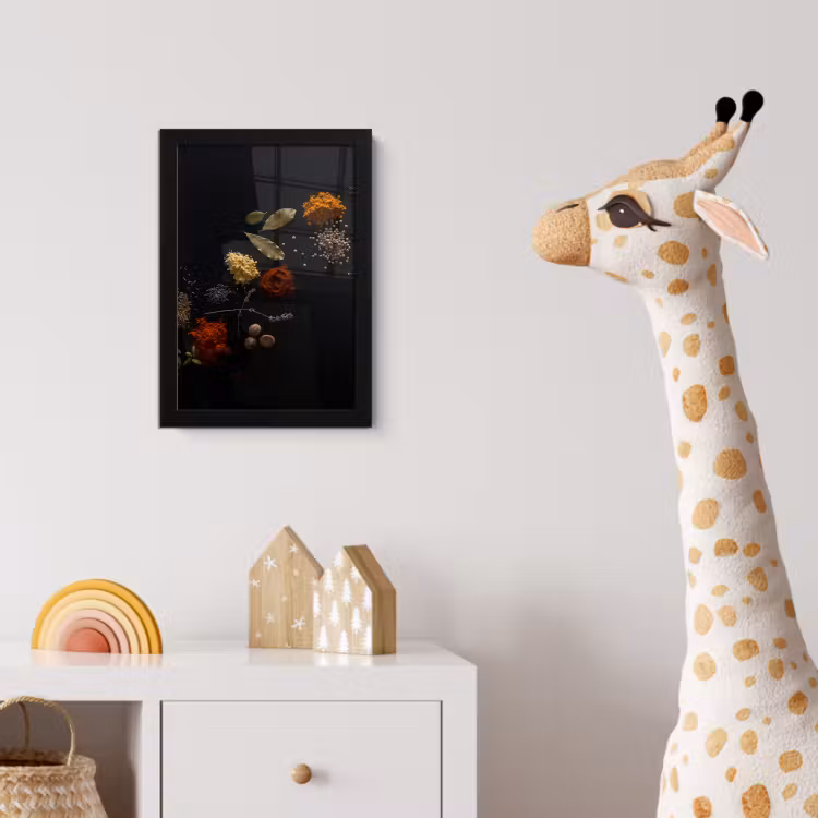 Kruiden - Zwart - Specerijen - Keuken - Koken fotolijst zwart zonder passe partout klein -usfeer4_kinderkamer