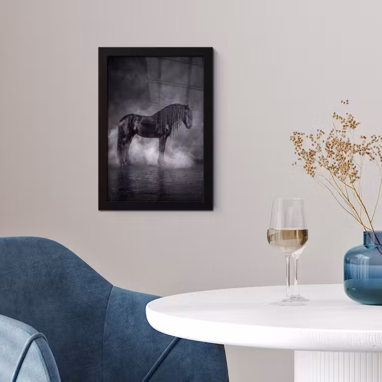 Paard - Magisch - Zwart fotolijst zwart zonder passe partout klein -sfeer4