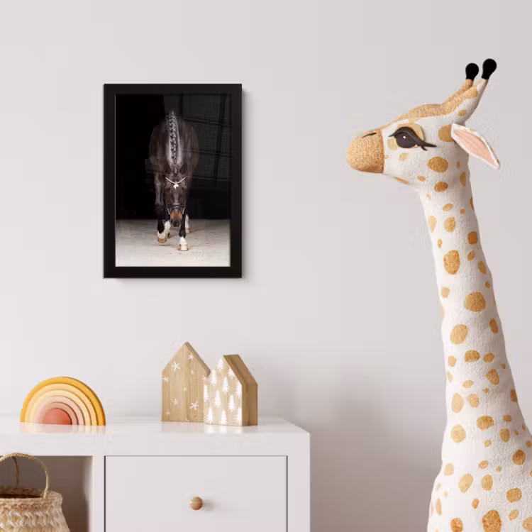 Paard - Modern - Portret fotolijst zwart zonder passe partout klein -usfeer4_kinderkamer