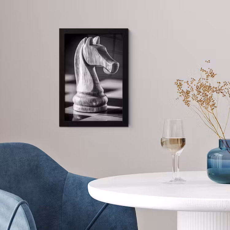 Paard - Hout - Schaalbord - Zwart fotolijst zwart zonder passe partout klein -sfeer4