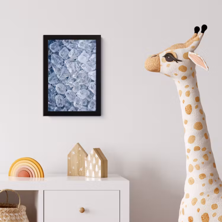 Ijsblokjes - Water - Blauw fotolijst zwart zonder passe partout klein -usfeer4_kinderkamer