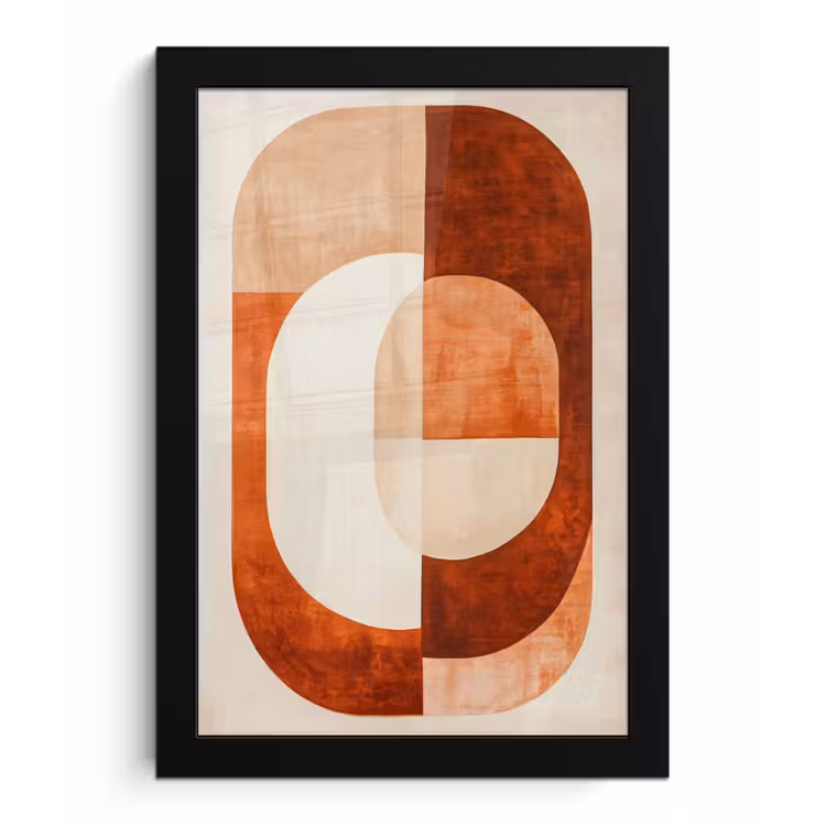 Illustratie - Abstract - Vormen - Rood fotolijst zwart zonder passe partout klein -3d