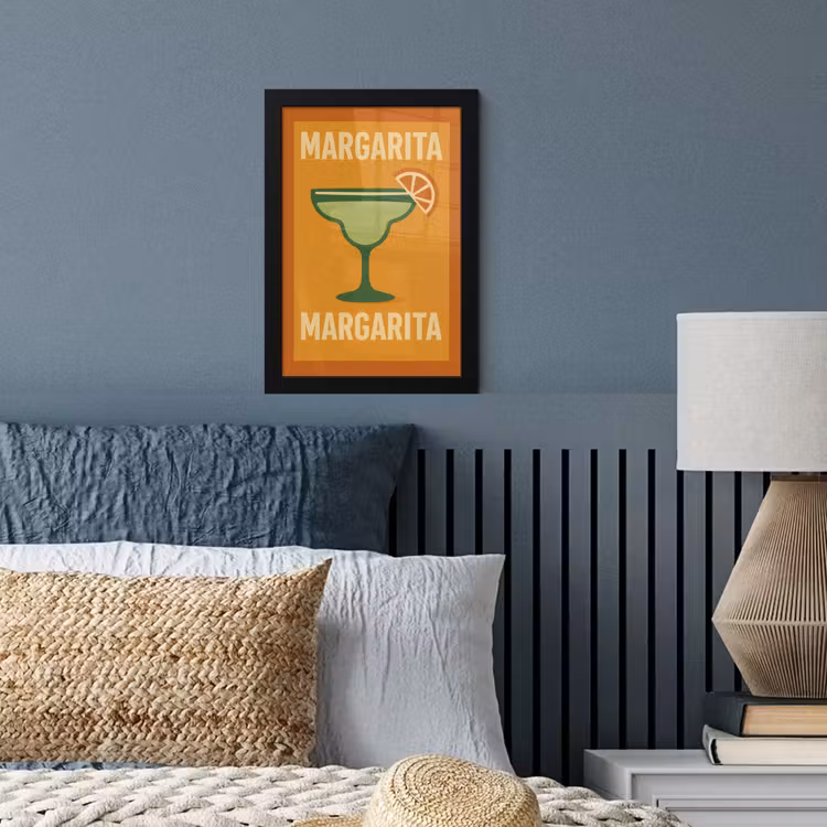 Illustratie - Margarita - Sinaasappelschijf - Oranje fotolijst zwart zonder passe partout klein -sfeer3
