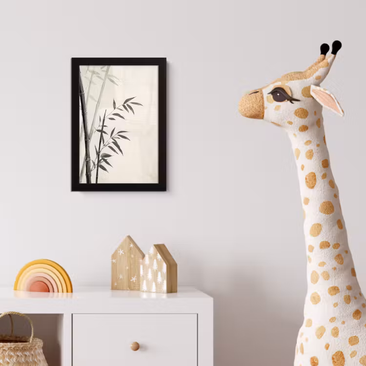 Japandi - Bamboe - Beige fotolijst zwart zonder passe partout klein -usfeer4_kinderkamer