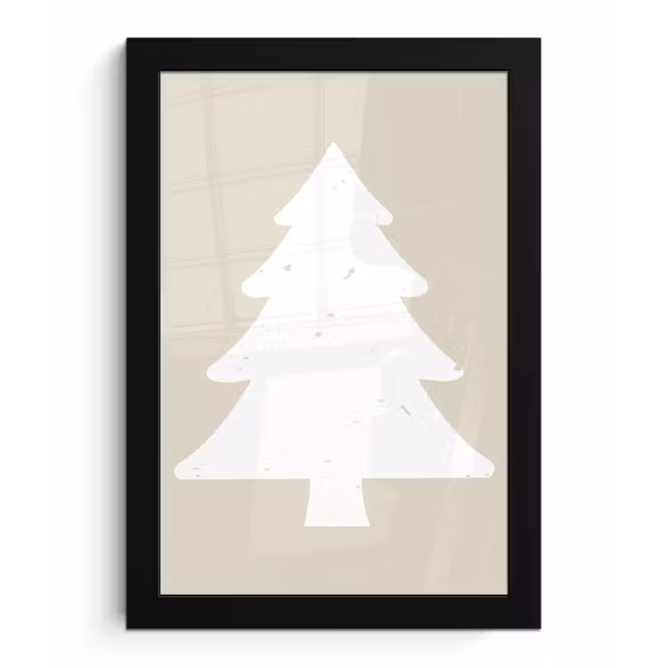 Japandi - Kerstboom - Beige - Kerstversiering fotolijst zwart zonder passe partout klein -3d