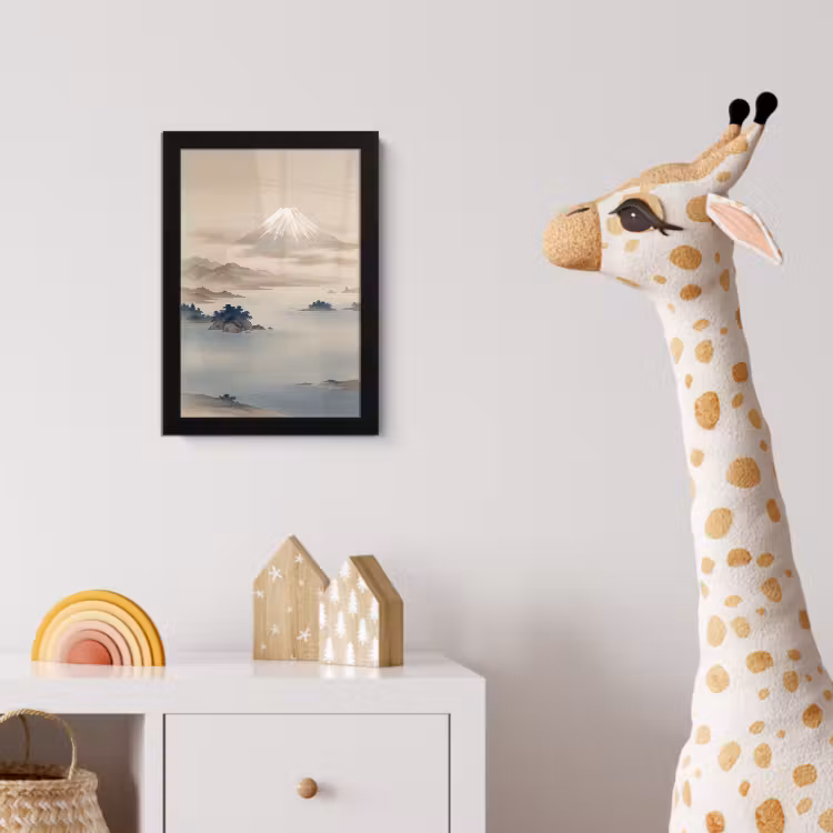 Japans - Landschap - Beige fotolijst zwart zonder passe partout klein -usfeer4_kinderkamer
