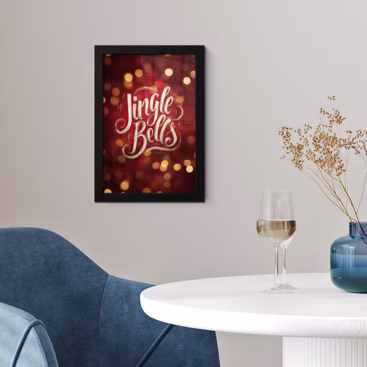 Jingle - Bells - Kerst - Rood fotolijst zwart zonder passe partout klein -sfeer4