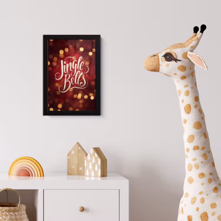 Jingle - Bells - Kerst - Rood fotolijst zwart zonder passe partout klein -usfeer4_kinderkamer