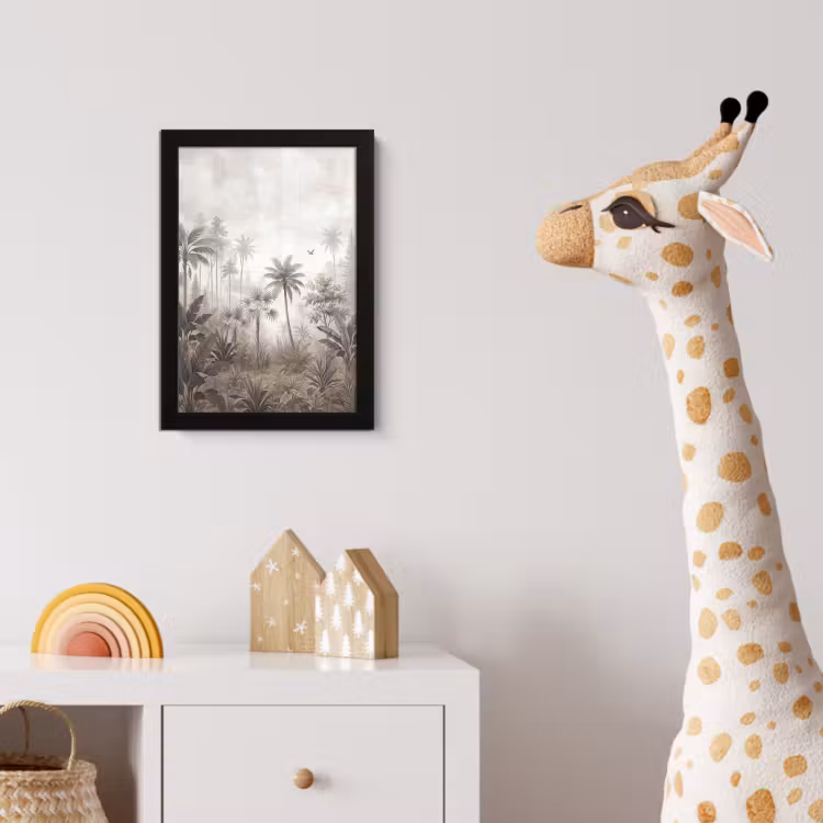 Jungle - Palmbomen - Natuur fotolijst zwart zonder passe partout klein -usfeer4_kinderkamer