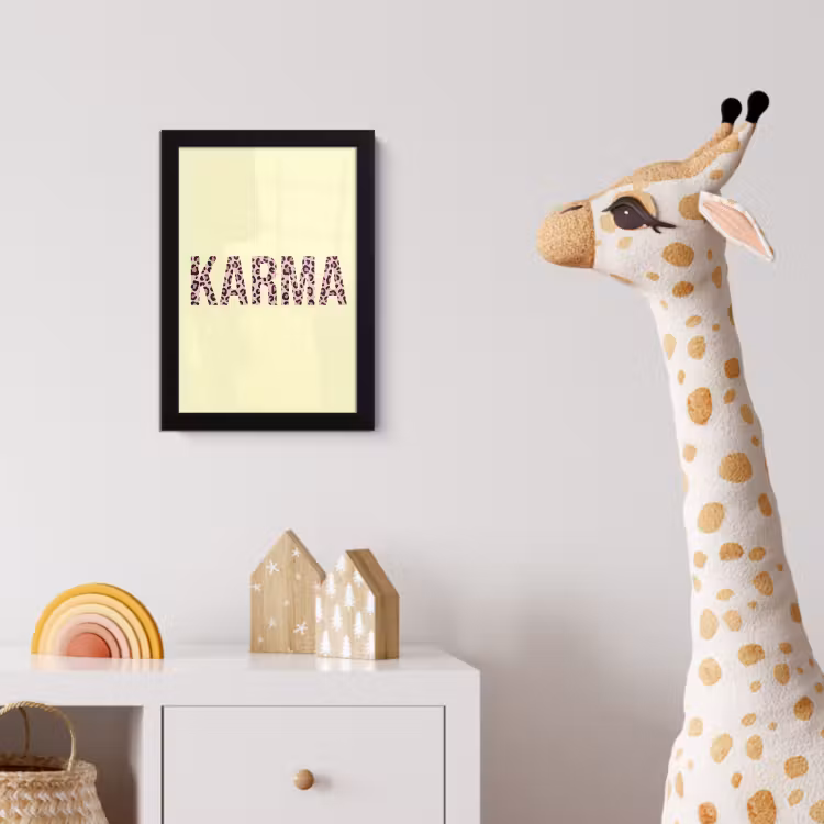 Karma - Luipaardprint - Geel fotolijst zwart zonder passe partout klein -usfeer4_kinderkamer