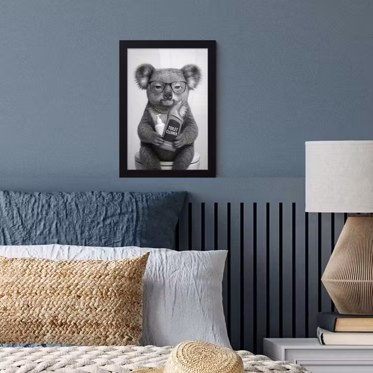 Koala - Bril - Toilet fotolijst zwart zonder passe partout klein -sfeer3