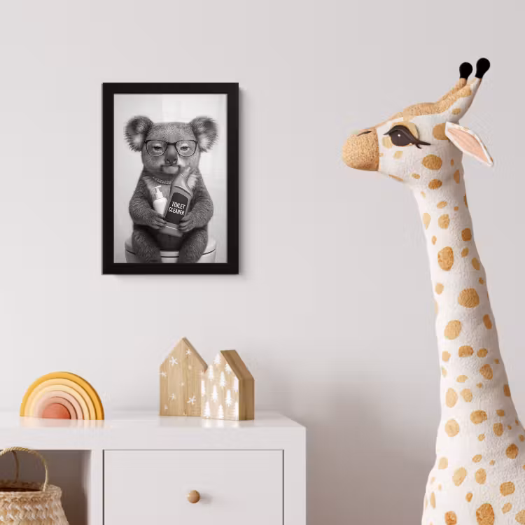 Koala - Bril - Toilet fotolijst zwart zonder passe partout klein -usfeer4_kinderkamer