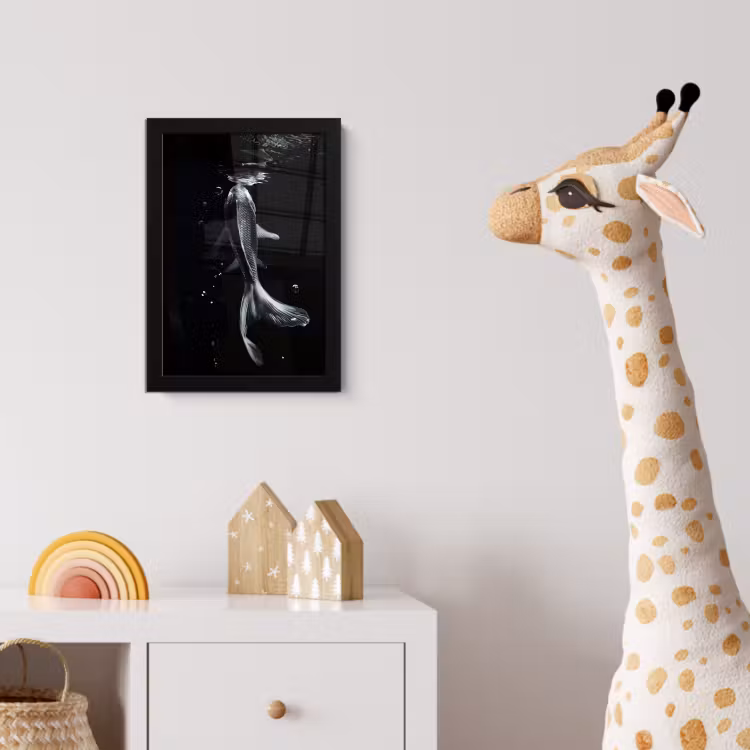 Koi - Vissen - Water - Zwart fotolijst zwart zonder passe partout klein -usfeer4_kinderkamer