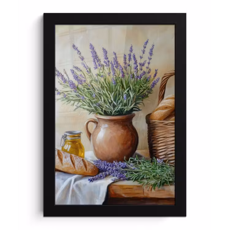 Lavendel - Brood - Stilleven fotolijst zwart zonder passe partout klein -3d